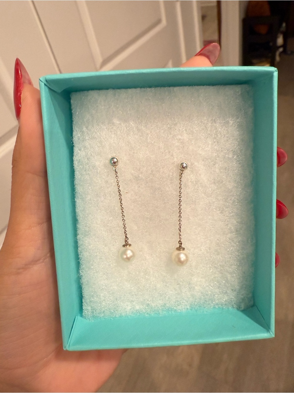 Tiffany & Co. Sterling Silver Pearl Drop Earrings
